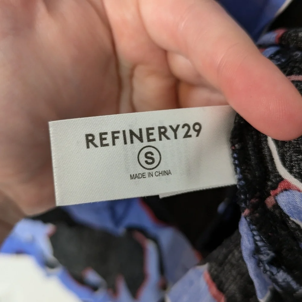 Refinery 29 Piera Cropped Wild Cat Novelty‎ Print Button Down Lounge Top Size S